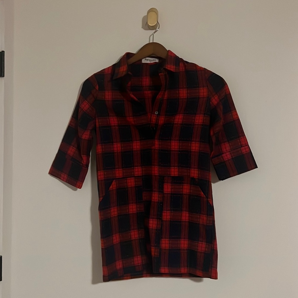 Impressions Plaid Sheath Dress With Pockets